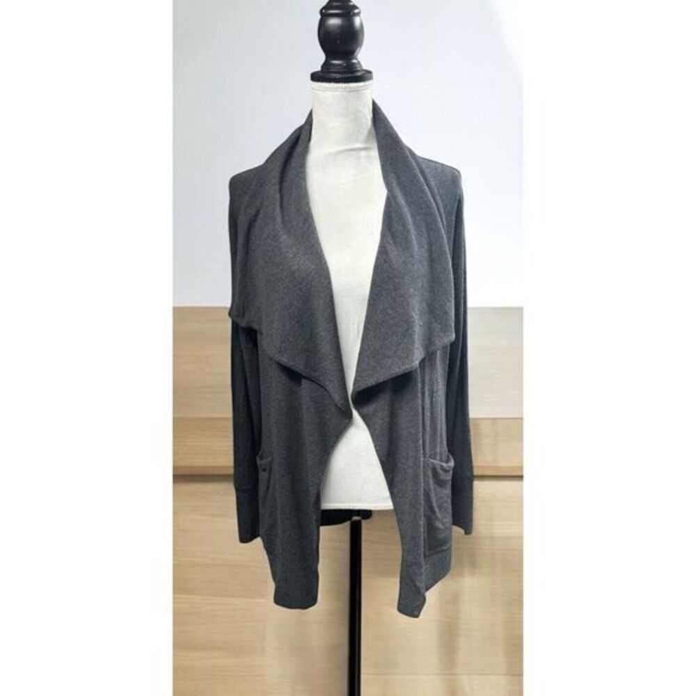 Athleta Women's Cardigan Small Gray Open Front Pockets Long Sleeve Casual